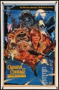 7b116 CARAVAN OF COURAGE style B int'l 1sh 1984 An Ewok Adventure, Star Wars, art by Drew Struzan!