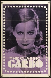 7b134 CLASSIC GARBO 1sh 1971 great super close portrait of sexy Greta Garbo!