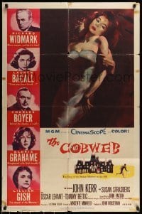 7b140 COBWEB 1sh 1955 Richard Widmark, Lauren Bacall, Charles Boyer, Gloria Grahame, Gish