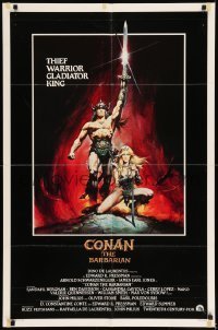 7b147 CONAN THE BARBARIAN int'l 1sh 1982 Arnold Schwarzenegger & sexy Sandahl Bergman by Casaro!