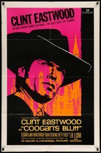 7b152 COOGAN'S BLUFF 1sh 1968 art of Clint Eastwood in New York City, directed by Don Siegel!