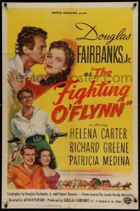 7b250 FIGHTING O'FLYNN 1sh 1949 cool art of swashbuckling Douglas Fairbanks, Jr., Helena Carter!