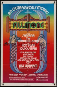 7b252 FILLMORE 1sh 1972 Grateful Dead, Santana, rock & roll concert, cool Byrd art!