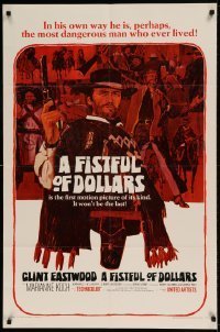 7b257 FISTFUL OF DOLLARS 1sh 1967 introducing the man with no name, Clint Eastwood!