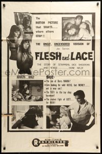 7b259 FLESH & LACE 1sh 1964 Joe Sarno directed, Heather Hall, Judy Young, sexy images!