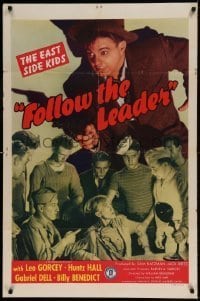 7b265 FOLLOW THE LEADER 1sh 1943 Leo Gorcey, Huntz Hall, Gabriel Dell, East Side Kids!