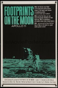 7b266 FOOTPRINTS ON THE MOON 1sh 1969 the real story of Apollo 11, cool image of moon landing!