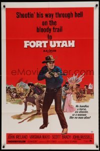 7b272 FORT UTAH 1sh 1966 John Ireland vowed to kill no more until the ambush at Fort Utah!
