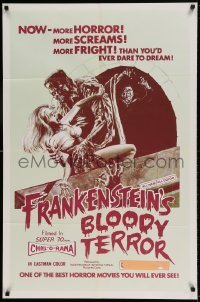 7b277 FRANKENSTEIN'S BLOODY TERROR 1sh 1971 Paul Naschy, Manuel Manzaneque, werewolves & vampires!