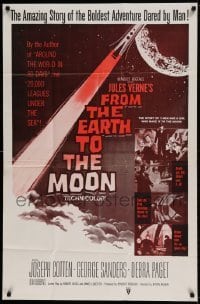 7b280 FROM THE EARTH TO THE MOON 1sh R1960s Jules Verne's boldest adventure dared by man!