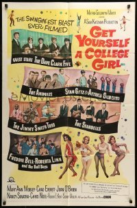 7b286 GET YOURSELF A COLLEGE GIRL 1sh 1964 hip-est happiest rock & roll show, Dave Clark 5 & more!