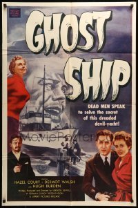 7b289 GHOST SHIP 1sh 1953 Hazel Court, Dermot Walsh, Hugh Burden on creepy dreaded devil-yacht!