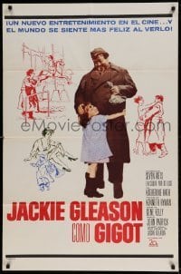7b292 GIGOT Spanish/US 1sh 1962 cute Katherine Kath hugs Jackie Gleason, directed by Gene Kelly!