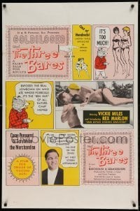 7b305 GOLDILOCKS & THE 3 BARES 1sh 1963 , filled with sexy images, rare!