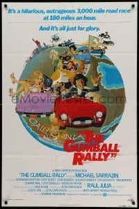 7b318 GUMBALL RALLY int'l 1sh 1976 Michael Sarrazin, cool art of car racing around the world!