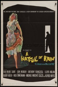 7b330 HATFUL OF RAIN 1sh 1957 Fred Zinnemann early drug classic, cool artwork!