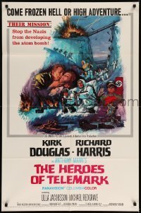 7b339 HEROES OF TELEMARK 1sh 1966 Kirk Douglas & Richard Harris stop Nazis making atom bomb!