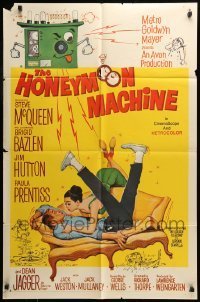7b347 HONEYMOON MACHINE 1sh 1961 young Steve McQueen has a way to cheat the casino!