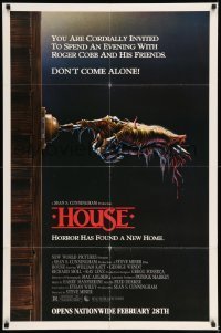 7b363 HOUSE advance 1sh 1986 Bill Morrison art of severed hand ringing doorbell, don't come alone!