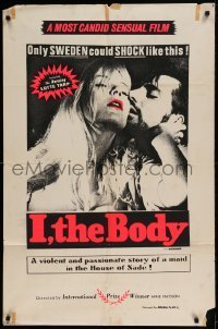7b384 I THE BODY 1sh 1968 sexy Lotte Tarp, Swedish sexploitation horror!