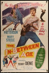7b392 IN-BETWEEN AGE 1sh 1958 The Golden Disc, great art of English rock & roll teens!