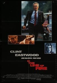7b391 IN THE LINE OF FIRE int'l DS 1sh 1993 Clint Eastwood as Secret Service, John Malkovich!