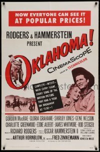 7b587 OKLAHOMA 1sh R1963 Gordon MacRae, Shirley Jones, Rodgers & Hammerstein musical!