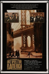 7b590 ONCE UPON A TIME IN AMERICA 1sh 1984 De Niro, Woods, Sergio Leone, top cast old and young!