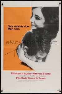 7b594 ONLY GAME IN TOWN int'l 1sh 1969 Elizabeth Taylor & Warren Beatty are in love in Las Vegas!