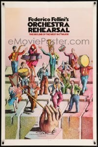 7b597 ORCHESTRA REHEARSAL 1sh 1979 Federico Fellini's Prova d'orchestra, cool Bonhomme art!