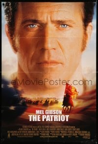 7b613 PATRIOT int'l DS 1sh 2000 huge close up portrait image of Mel Gibson over American flag!