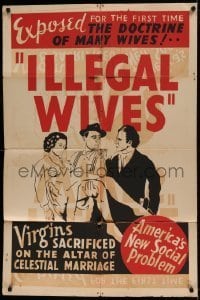 7b632 POLYGAMY 1sh R1940s Illegal Wives, virgins sacrificed on the alter of celestial marriage!
