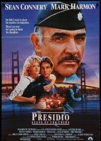 7b638 PRESIDIO int'l 1sh 1988 Sean Connery in uniform, Mark Harmon, Meg Ryan + Golden Gate Bridge!