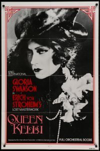 7b651 QUEEN KELLY 1sh 1985 Gloria Swanson, Erich von Stroheim's mostly completed project!