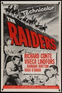 7b657 RAIDERS 1sh R1960s Richard Conte & Viveca Lindfors in the last furious days of gold mine wars