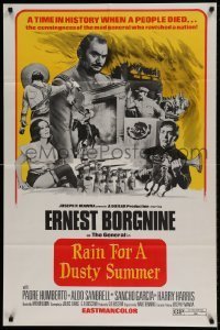 7b660 RAIN FOR A DUSTY SUMMER 1sh 1971 cool spaghetti western art of General Ernest Borgnine!