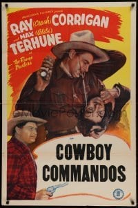 7b662 RANGE BUSTERS 1sh 1950s Crash Corrigan, Dusty King & Max Terhune, Cowboy Commandos!