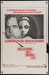 7b673 REFLECTIONS IN A GOLDEN EYE military 1sh 1967 John Huston, Liz Taylor, Brando & Keith!