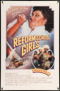 7b675 REFORM SCHOOL GIRLS 1sh 1986 great Craig art of tough teacher, sexy Wendy O. Williams!