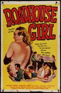 7b694 ROADHOUSE GIRL 1sh 1955 two great sexy images of near-naked beautiful but bad Sandra Dorne!