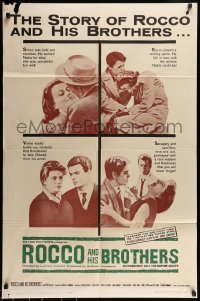 7b699 ROCCO & HIS BROTHERS 1sh 1961 Luchino Visconti's Rocco e I Suoi Fratelli, Alain Delon!