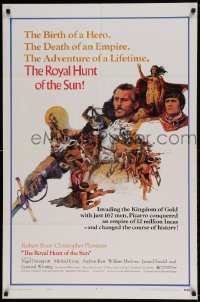 7b712 ROYAL HUNT OF THE SUN style B 1sh 1969 Christopher Plummer, art of Robert Shaw as conquistador