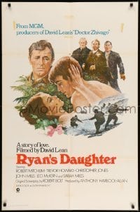 7b715 RYAN'S DAUGHTER int'l 1sh 1970 David Lean, art of Sarah Miles, Jones & Mitchum by Terpning!