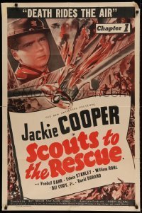 7b729 SCOUTS TO THE RESCUE chapter 1 1sh 1939 Jackie Cooper serial, Death Rides the Air, rare!