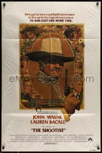 7b752 SHOOTIST 1sh 1976 best Richard Amsel artwork of cowboy John Wayne & cast!