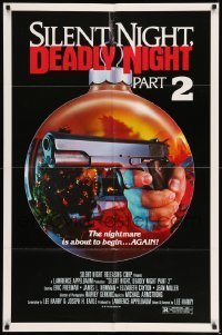 7b757 SILENT NIGHT DEADLY NIGHT 2 1sh 1987 X-mas horror, image of Colt .45 and Christmas ornament!