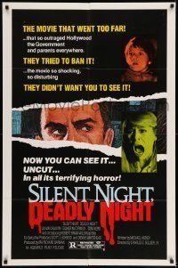 7b758 SILENT NIGHT, DEADLY NIGHT 1sh 1984 the movie that went too far, now you can see it uncut!