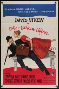 7b760 SILKEN AFFAIR 1sh 1956 David Niven is a model husband, sexy Genevieve Page is a French model!