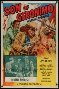 7b781 SON OF GERONIMO chapter 5 1sh 1952 Clayton Moore, serial, Indian Ambush!
