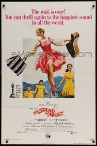 7b788 SOUND OF MUSIC 1sh R1973 classic Terpning art of Julie Andrews & top cast!